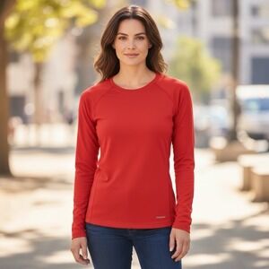 Patagonia Womens Capilene 3 Mid-weight Base Layer Top Red Long Sleeve Womens Med